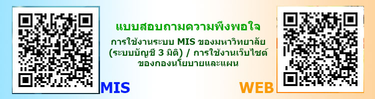 แบบสอบถามความพึงพอใจการใช้งานระบบ MIS / เว็บไซต์กองนโยบายและแผน
